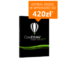 Przy zakupie pakietu CorelDRAW® Graphics Suite 2017 otrzymasz zniżkę do 420zł