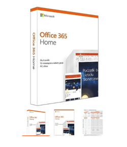Microsoft Office 365 Home PL Box P4 Subskrypcja 1 Rok / do 6 Użytkowników / 5 Urządzeń Win/Mac